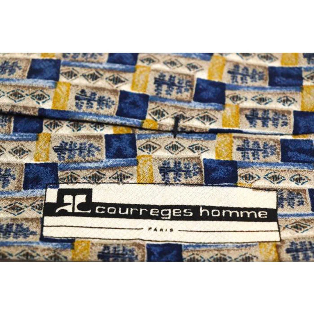 Courreges(クレージュ)のクレージュ ブランド ネクタイ シルク チェック柄 小紋柄 総柄 メンズ ネイビー courreges メンズのファッション小物(ネクタイ)の商品写真