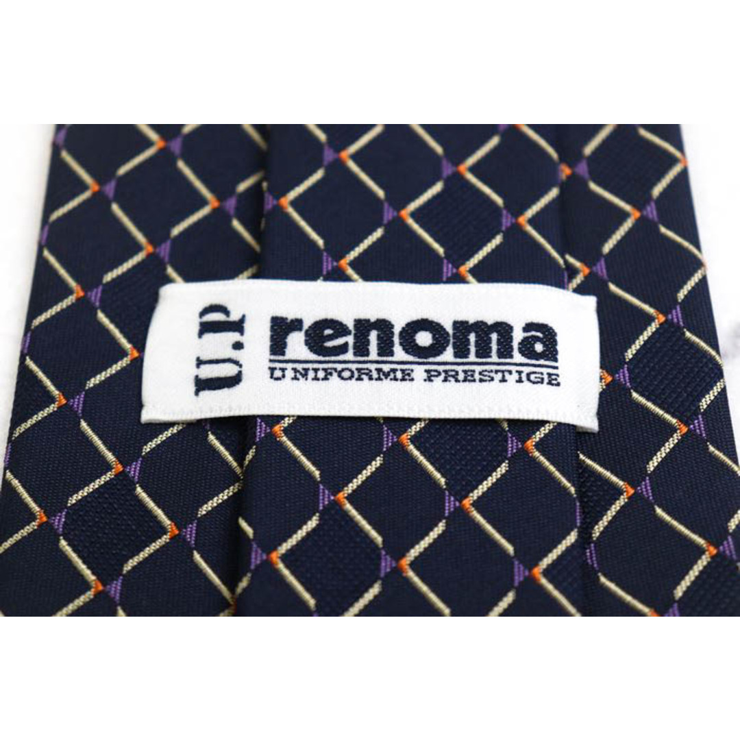 RENOMA(レノマ)のレノマ ブランド ネクタイ シルク 格子柄 ドット柄 メンズ ネイビー renoma メンズのファッション小物(ネクタイ)の商品写真