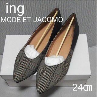 イング(ing)の新品15400円☆イング ing アシンメトリーカットフラットパンプス 24㎝(ハイヒール/パンプス)