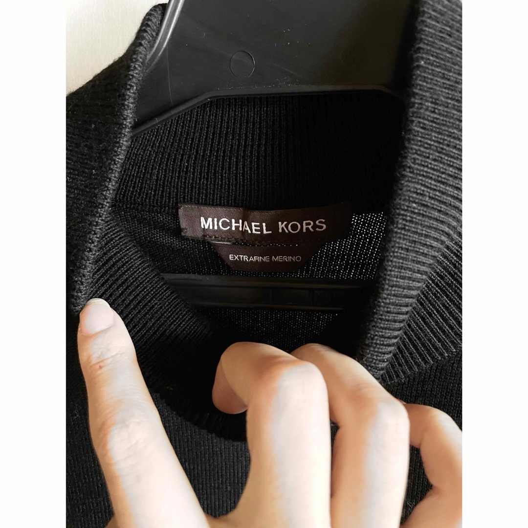 Michael Kors(マイケルコース)の【美品】MICHAEL KORS マイケルコース ハーフジップアップ ブラック黒 メンズのトップス(ニット/セーター)の商品写真