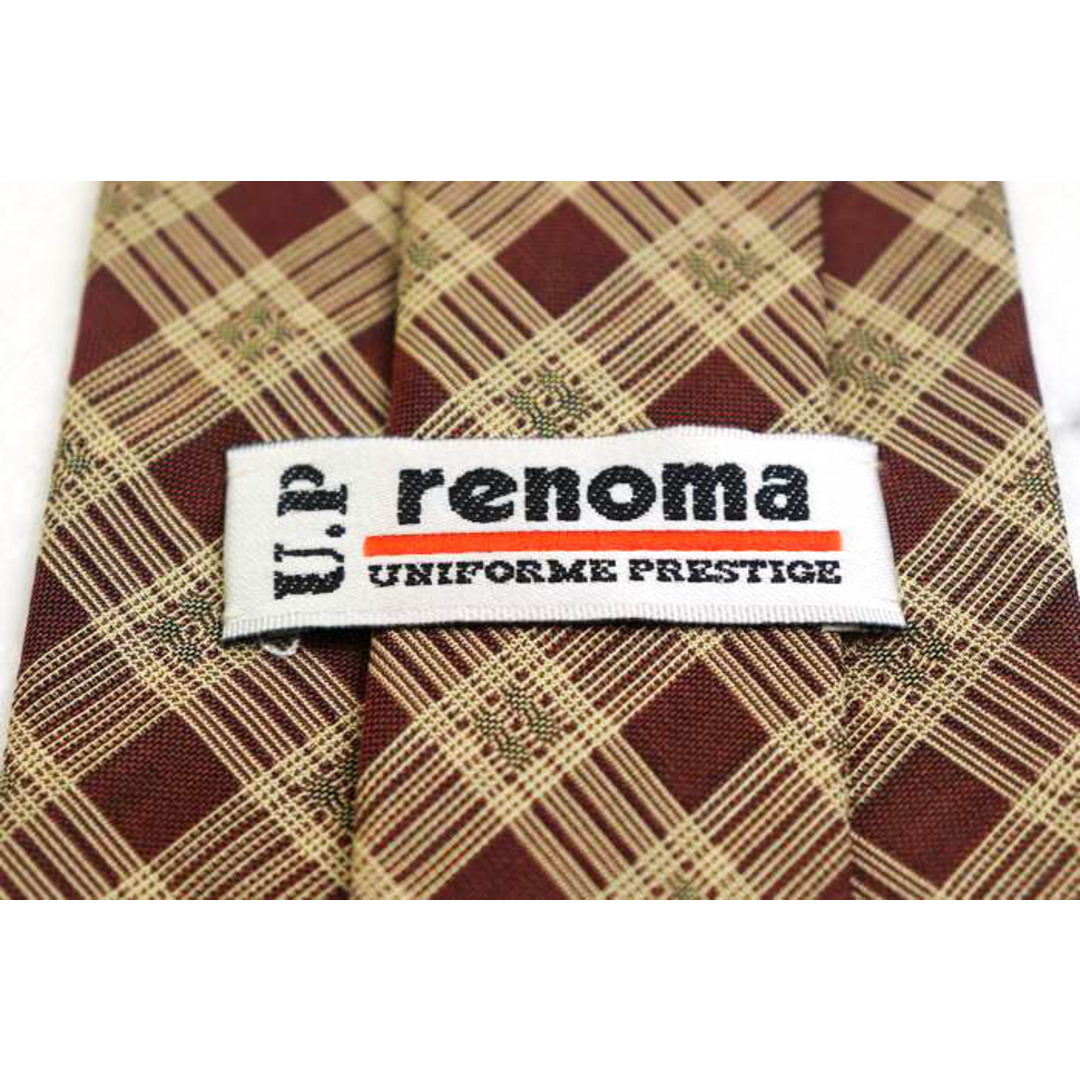 RENOMA(レノマ)のレノマ ブランド ネクタイ シルク チェック柄 格子柄 メンズ ブラウン renoma メンズのファッション小物(ネクタイ)の商品写真