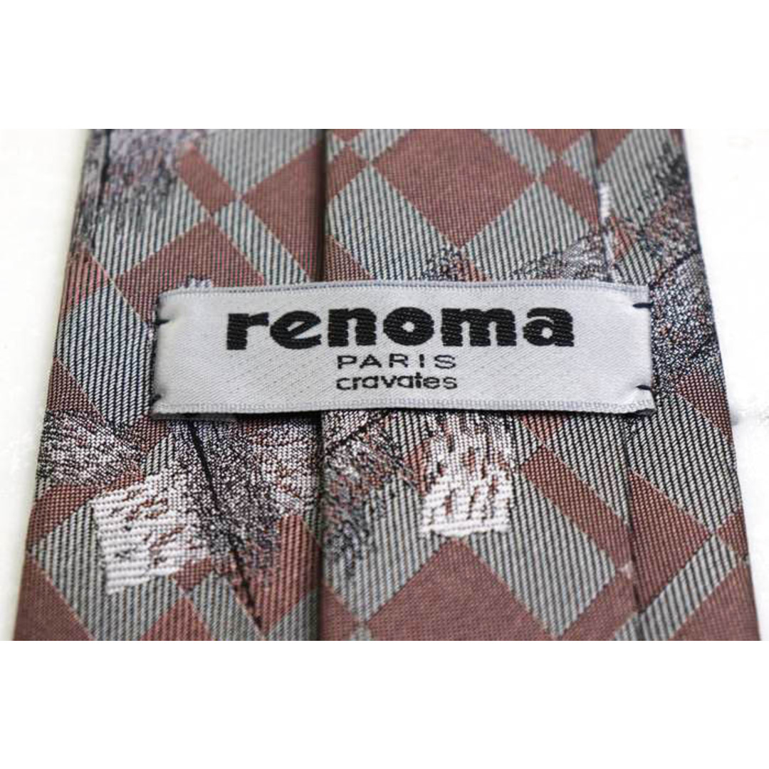 RENOMA(レノマ)のレノマ ブランド ネクタイ シルク チェック柄 総柄 メンズ ブラウン renoma メンズのファッション小物(ネクタイ)の商品写真