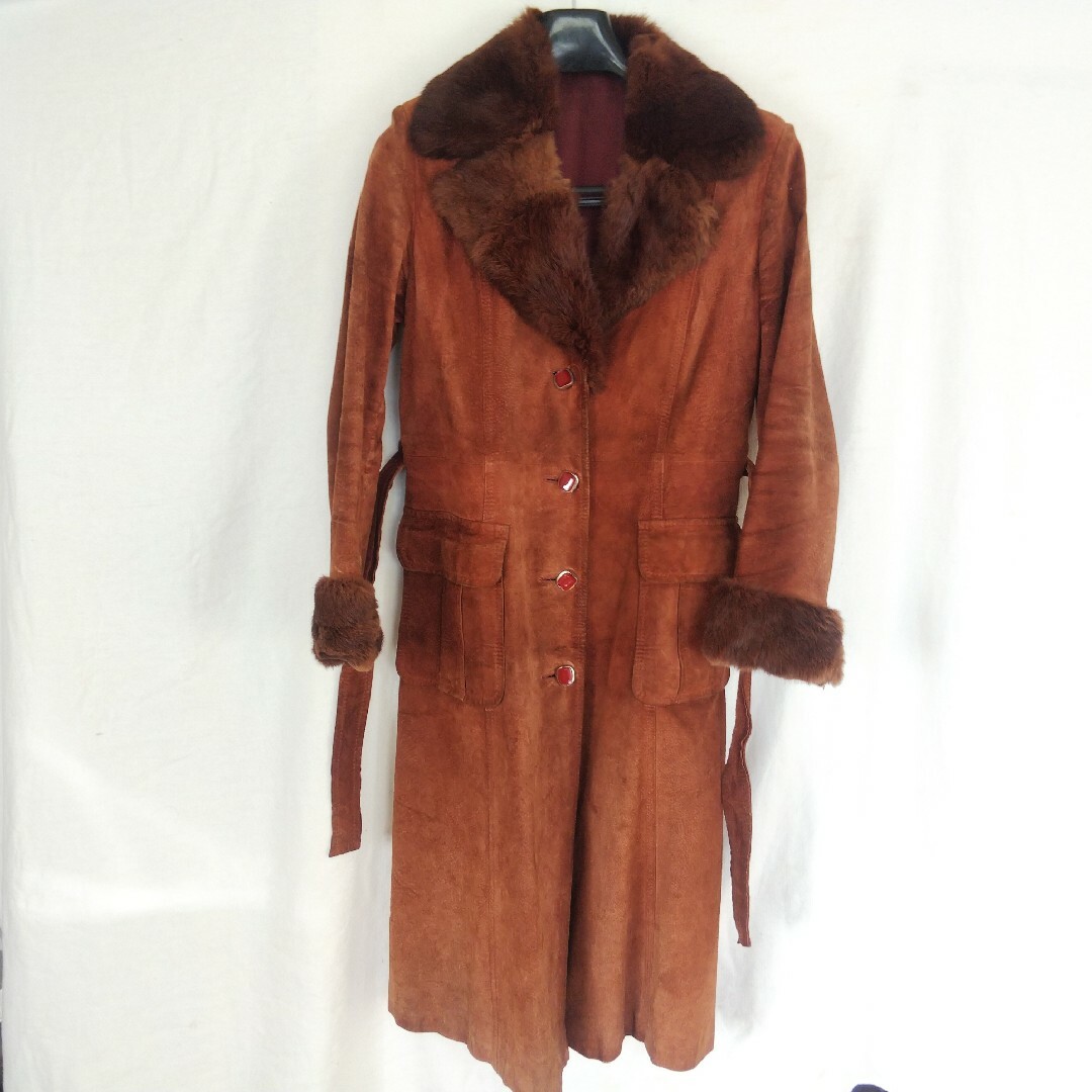 70年代 古着 リアルファ―スエードコート ヴィンテージ レア レディースのジャケット/アウター(その他)の商品写真