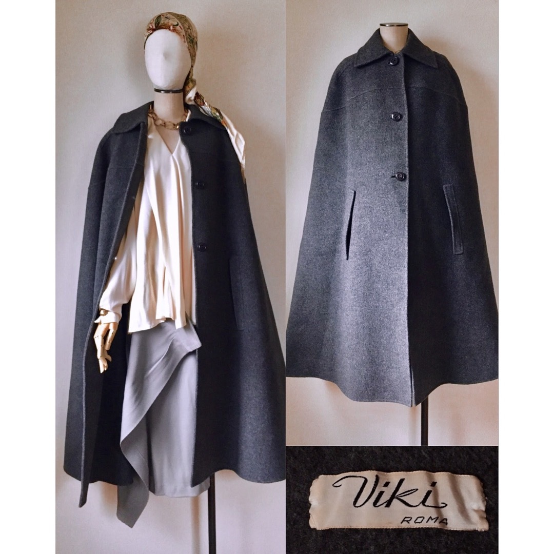 50s ITALY Made Vintage Wool Cape マント