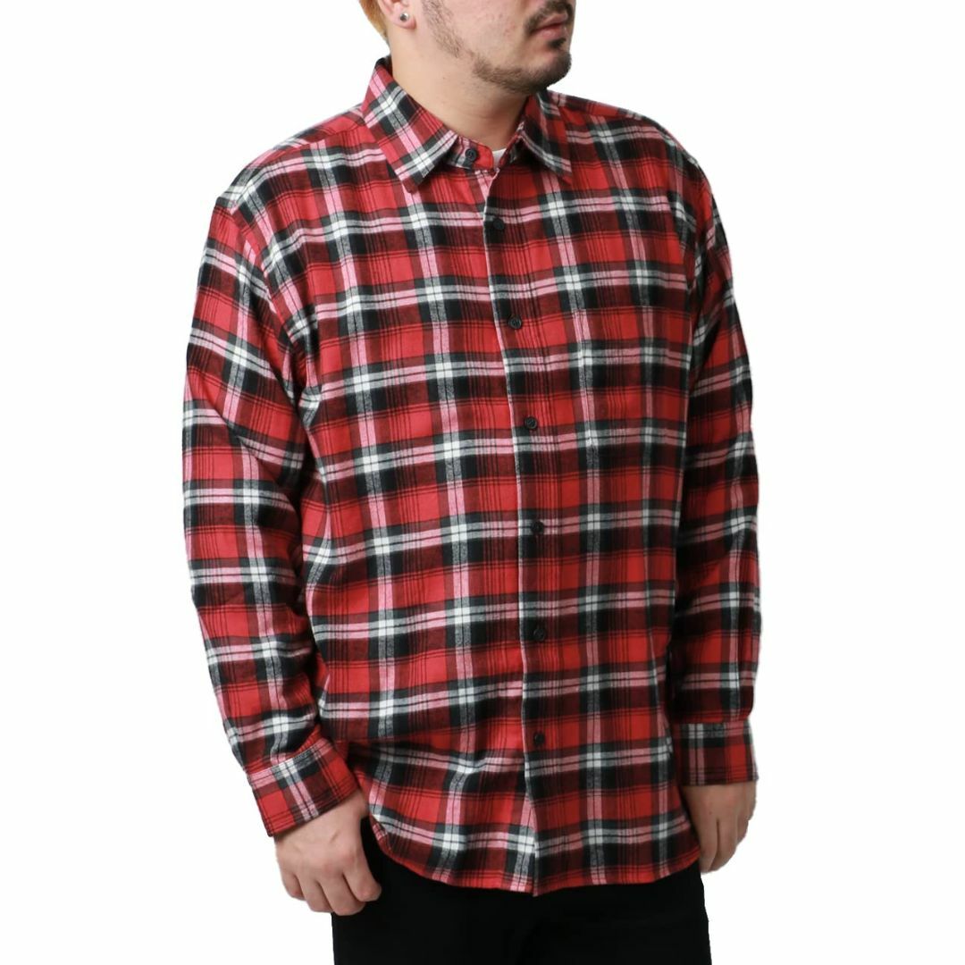 [ナチュラルストーリー] チェックシャツ メンズ 大きいサイズ LL-5L 長袖