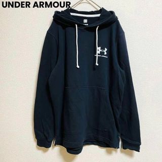 アンダーアーマー(UNDER ARMOUR)のst7 アンダーアーマー パーカー プルオーバー プリント ネイビー(パーカー)