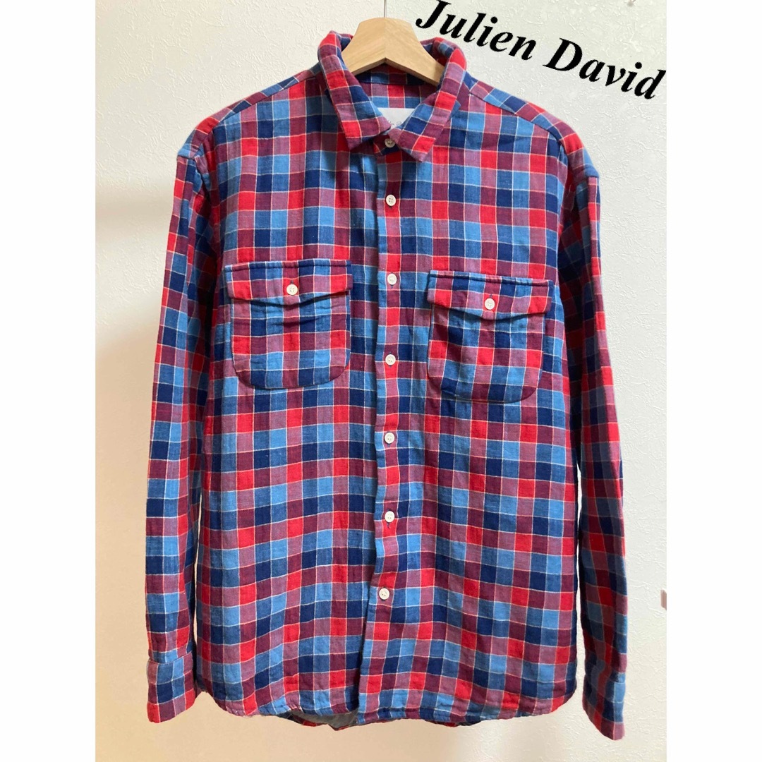 XL【Julien David L/S CHECK SHIRT ジュリアンデイヴィッド チェック