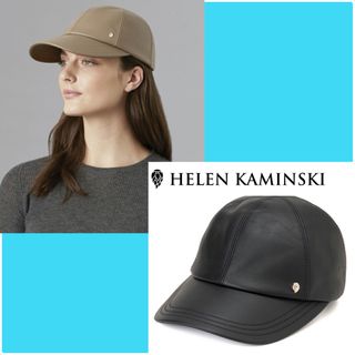 ヘレンカミンスキー(HELEN KAMINSKI)の新品　ヘレンカミンスキー　MOLLIE レディース　レザーキャップ　黒(キャップ)