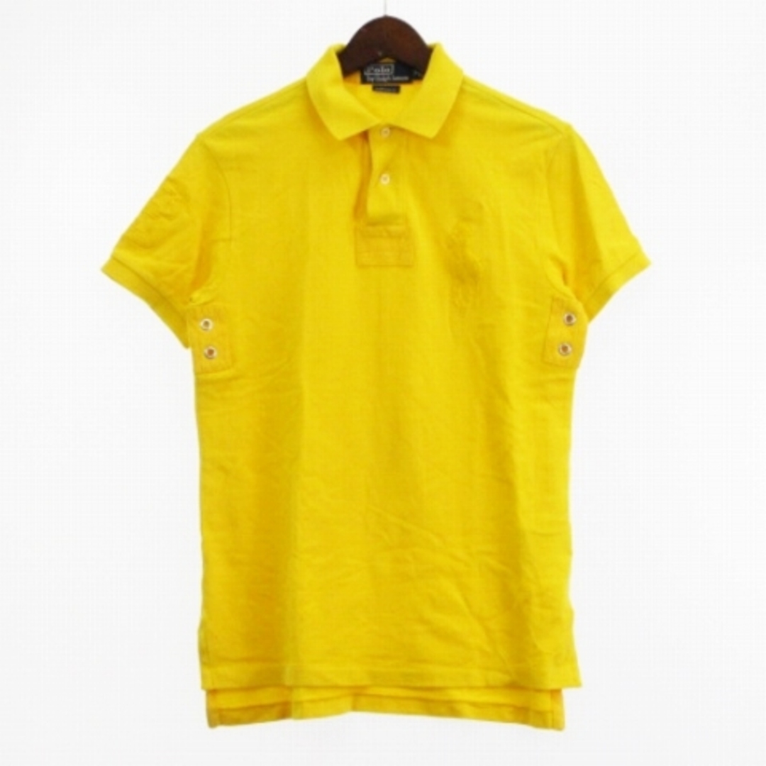 ポロ ラルフローレン ポロシャツ 半袖 鹿の子 ビックポニー ロゴ 黄色 M