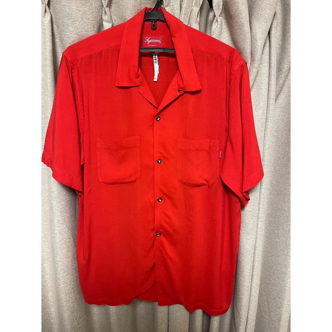 シュプリーム Playboy Rayon Shirtオープンカラーシャツ　レッド72センチ身幅