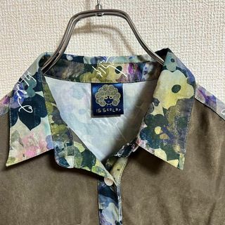 iS ScoLar - 【美品】iS Scoler ロングシャツワンピース 花柄 スエード ...