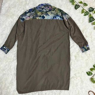 iS ScoLar - 【美品】iS Scoler ロングシャツワンピース 花柄 スエード ...