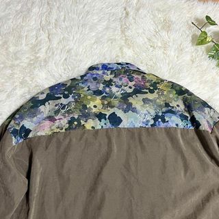 iS ScoLar - 【美品】iS Scoler ロングシャツワンピース 花柄 スエード ...