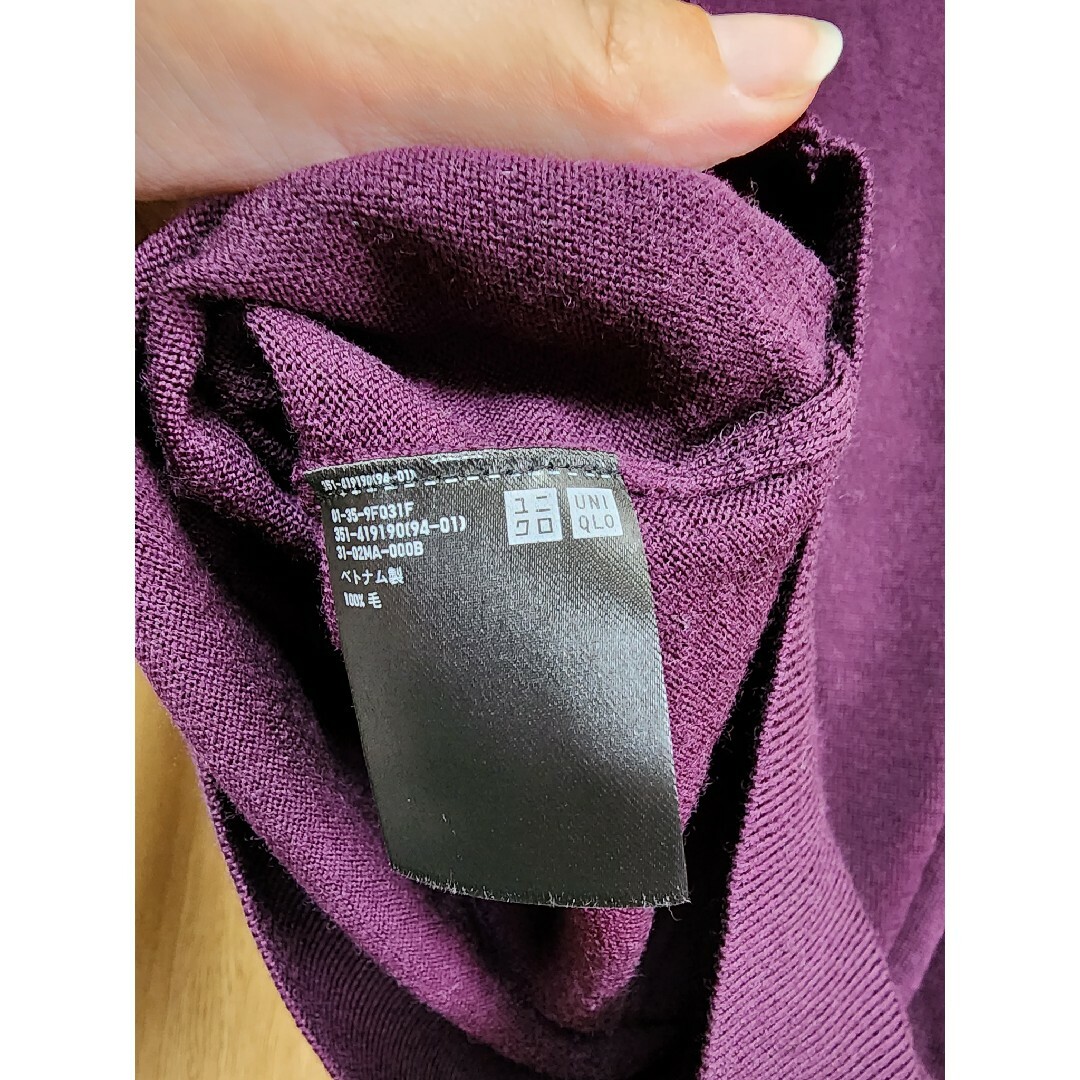 UNIQLO(ユニクロ)のユニクロ トップス クルーネック セーター L パープル レディース レディースのトップス(ニット/セーター)の商品写真