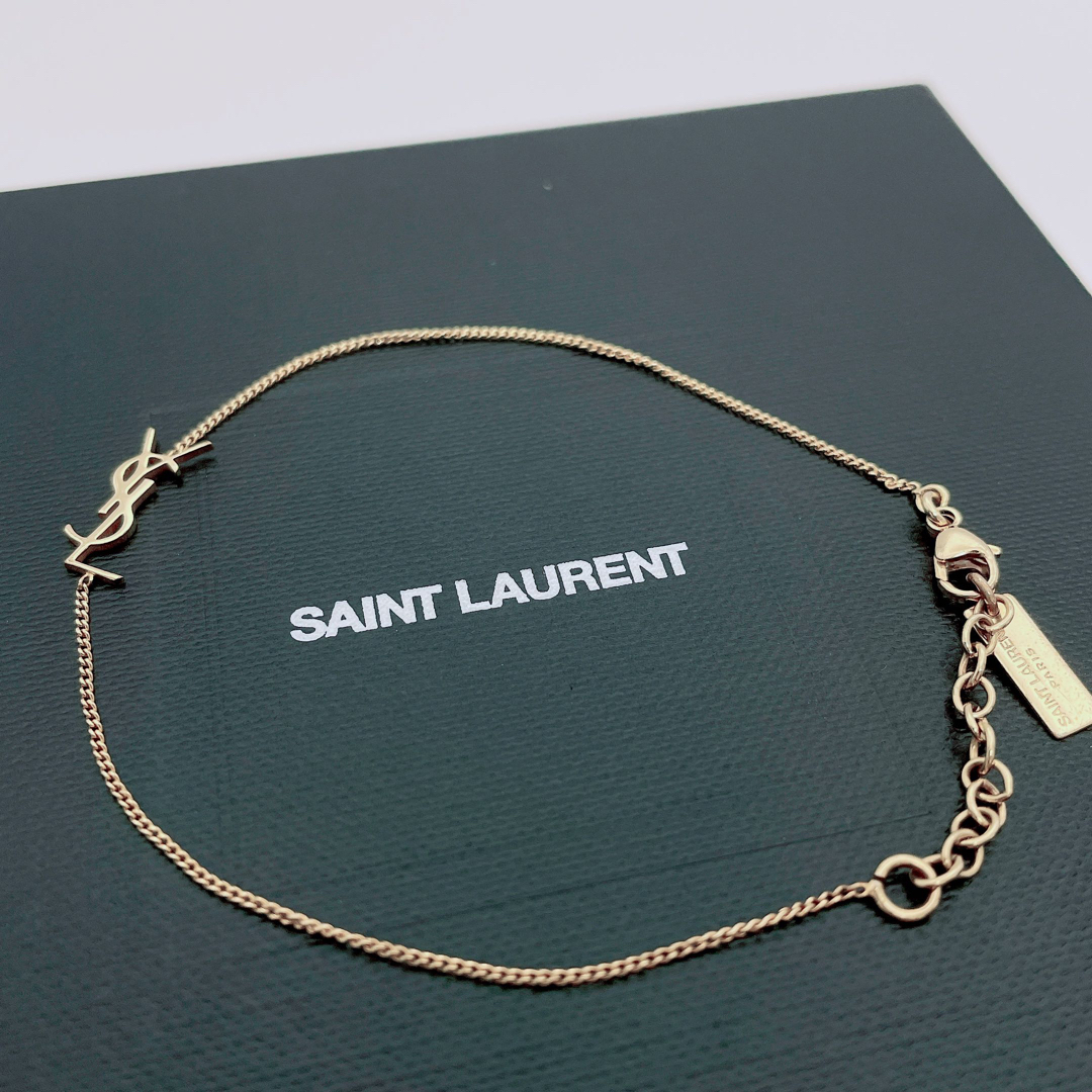 【極美品】サンローラン　YSL ブレスレット　モノグラム　チャーム　ゴールド