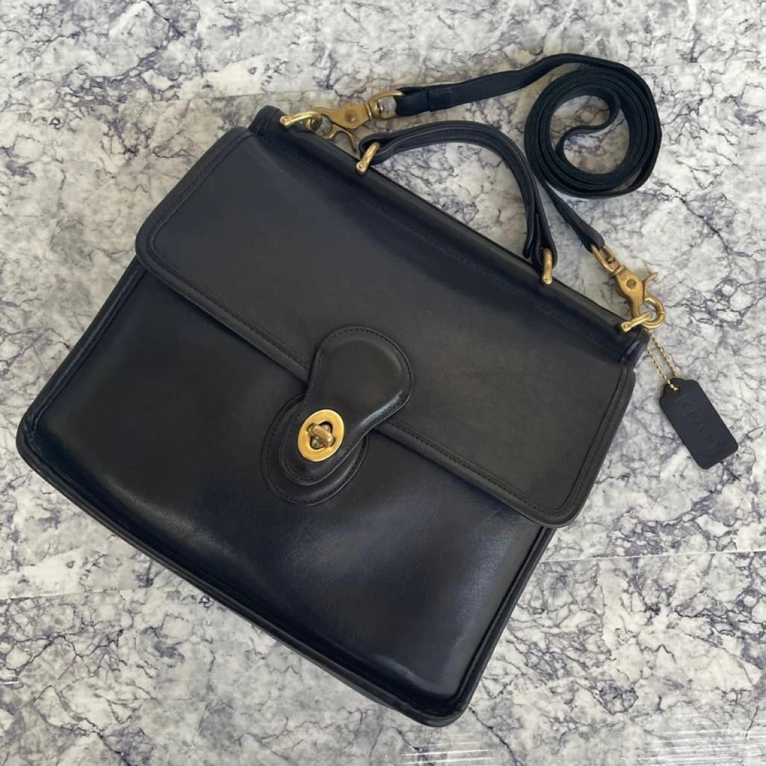 バッグ極美品 COACH オールドコーチ 黒 レザー ブラック 2way ウィリス