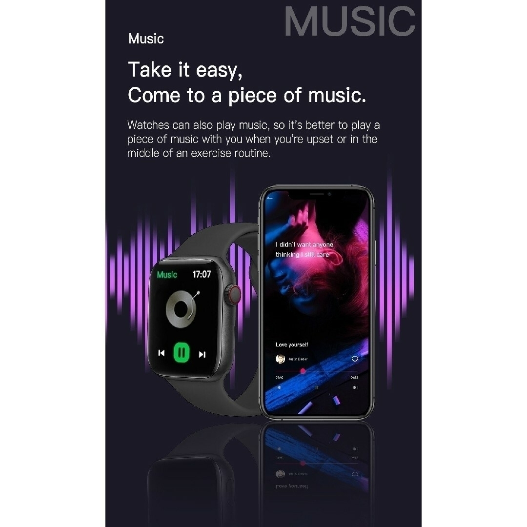 新品 スマートウォッチ9 iPhone/Android対応 通話機能付 ブラック メンズの時計(腕時計(デジタル))の商品写真