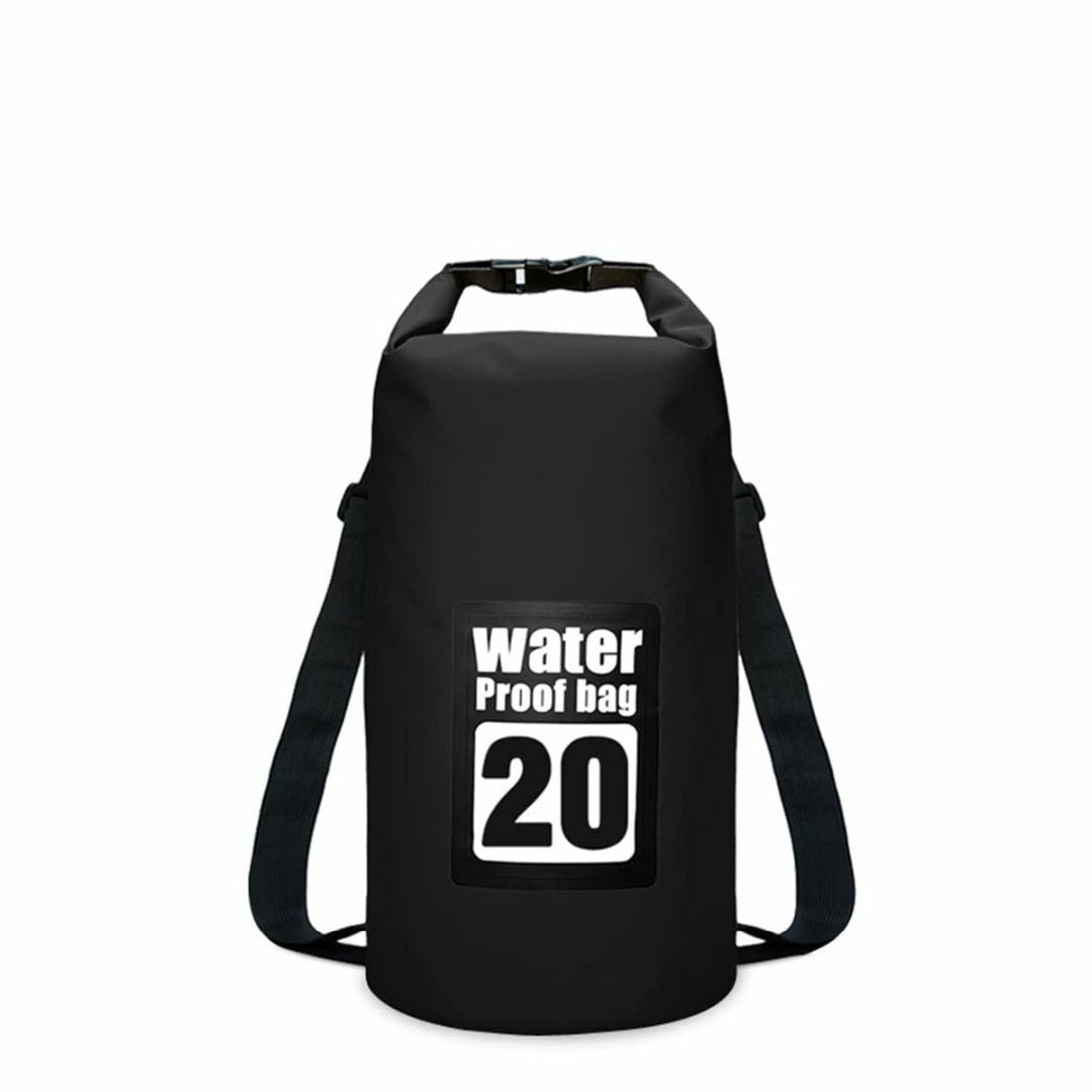 【色: ブラック-20L】Vaspo ドライバッグ 防水バッグ 防水ポーチ付き