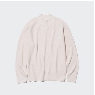 ユニクロ(UNIQLO)の【2023モデル】UNIQLOミドルゲージモックネックセーター オフホワイト(ニット/セーター)