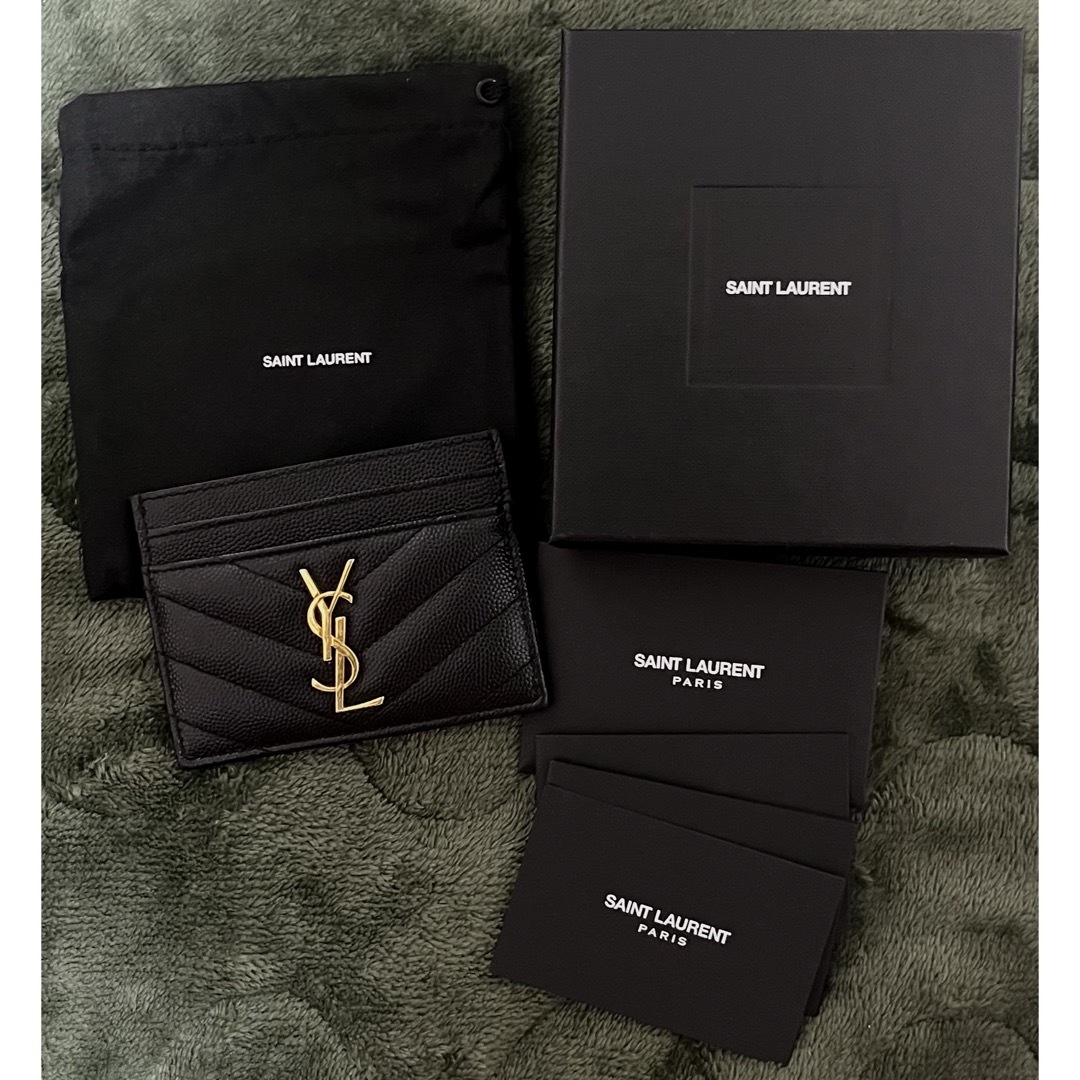 サンローラン　カードホルダー　ブラック　財布　YSL　黒