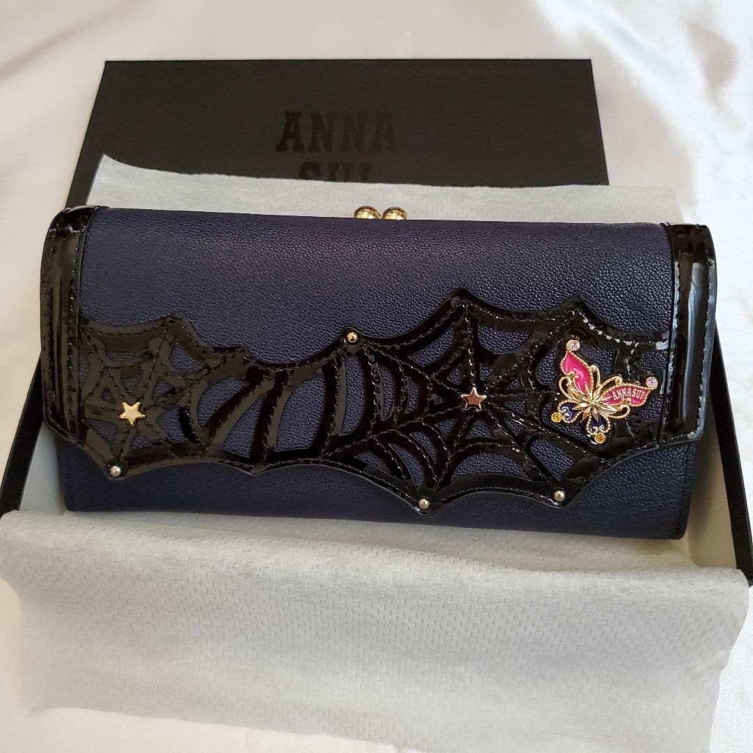 ネイビー アナスイ ANNA SUI がま口 長財布 ガマ口 ポワゾン 新品