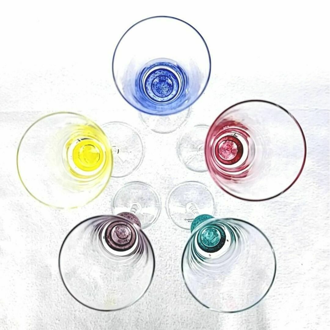 ★良品 ◆ ロザリア　シャンパンフルート　グラス　5色5客