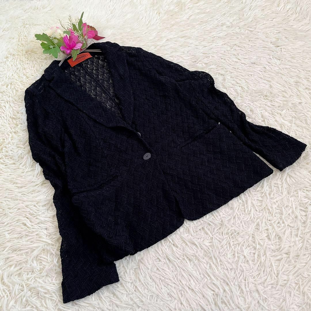 ミッソーニ】MISSONI カーディガン(40)透け編み-