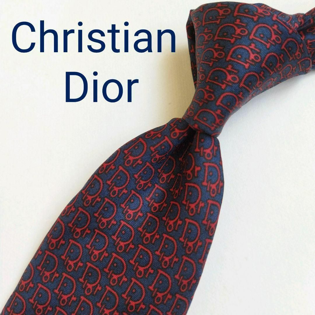 Christian Dior - クリスチャンディオール ネクタイ ネイビー レッド