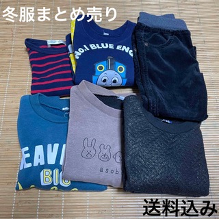 ニシマツヤ(西松屋)の男の子服　まとめ売り　90〜100 トレーナー　ズボン　6点(Tシャツ/カットソー)