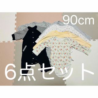 ユニクロ(UNIQLO)のカバーオール ロンパース 90cm 6点セット ユニクロ(カバーオール)