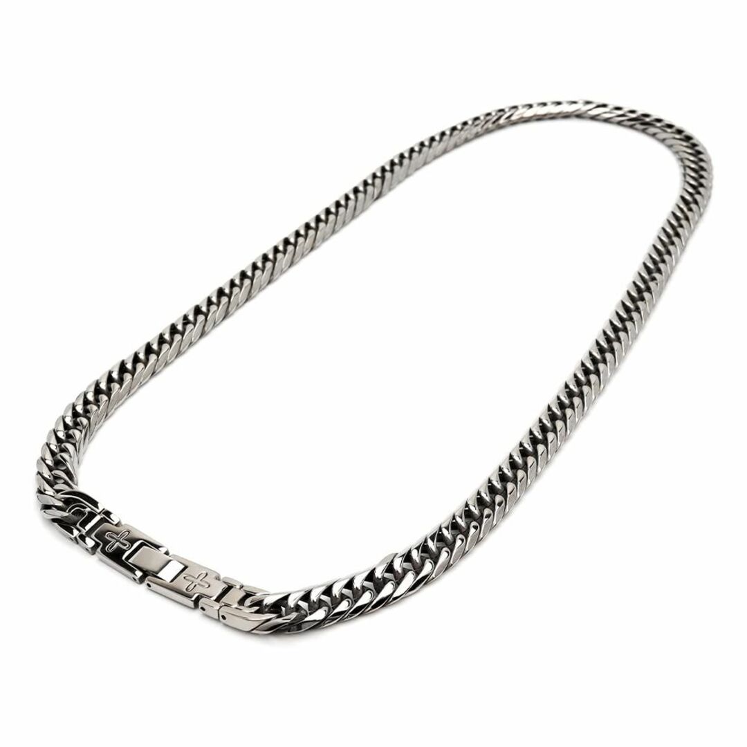 silver KYASYA純チタン 6面カット ダブル喜平ネックレス ゴールド-