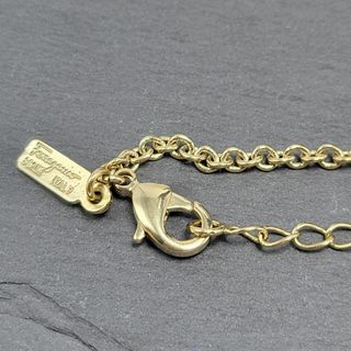 【美品】Ferragamo ネックレス ガンチーニ ダブル シャンパンゴールド