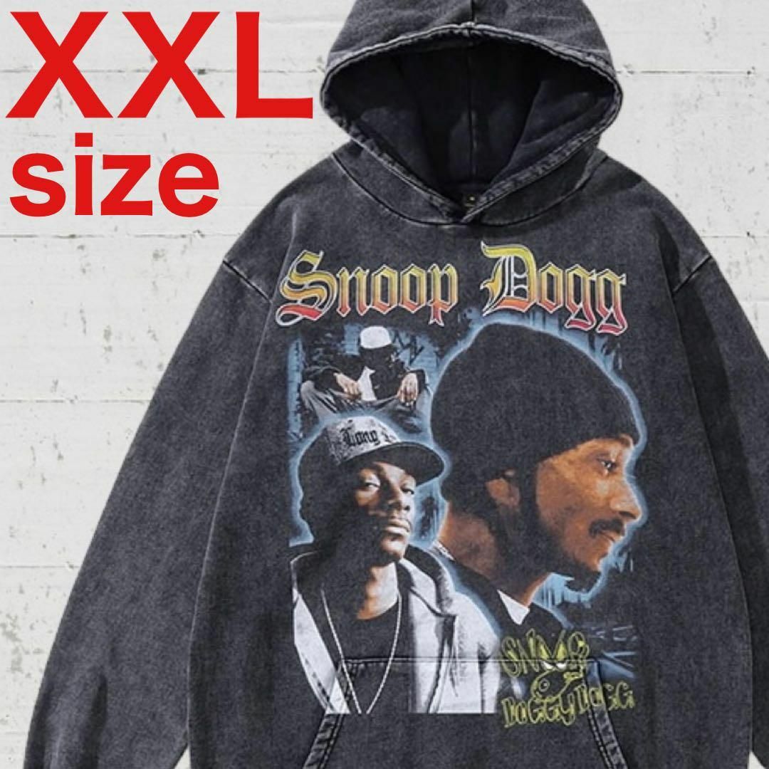 Snoop Dogg　ヴィンテージ加工　プルオーバー　パーカー　ブラック　XXL