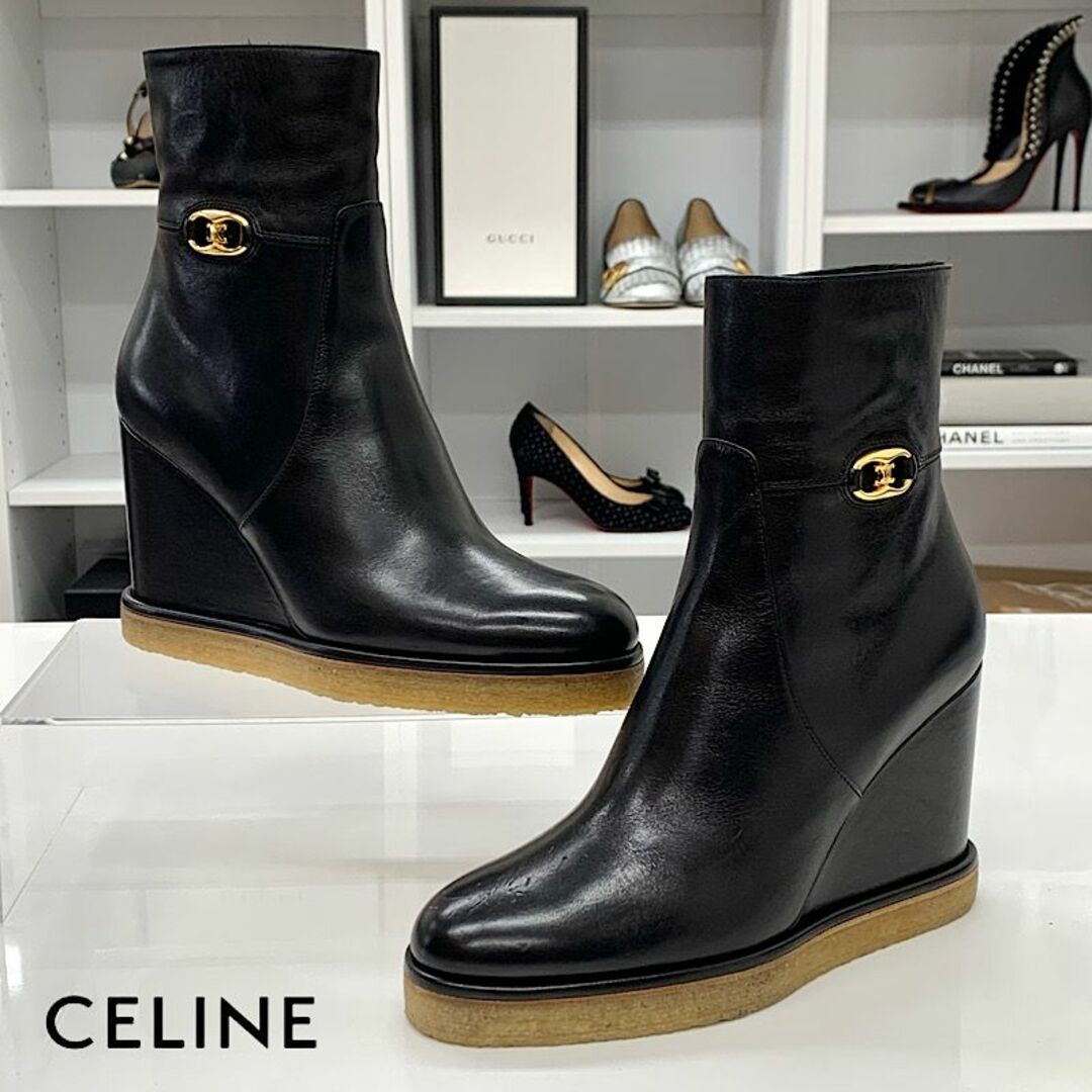 セリーヌ ブーツ ショートブーツ レザー ブラックセリーヌCELINE - ブーツ