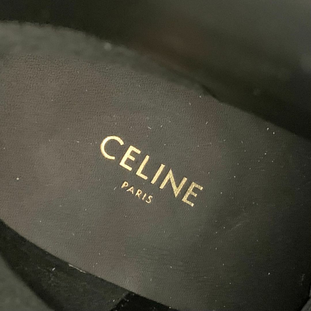 celine(セリーヌ)の6407 セリーヌ レザー トリオンフ ウェッジソール ショートブーツ ブラック レディースの靴/シューズ(ブーツ)の商品写真