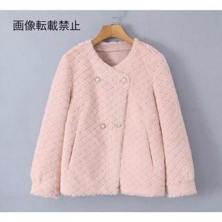 🤎10月新作🎻12553◆pink ファー ジャケット コート(毛皮/ファーコート)
