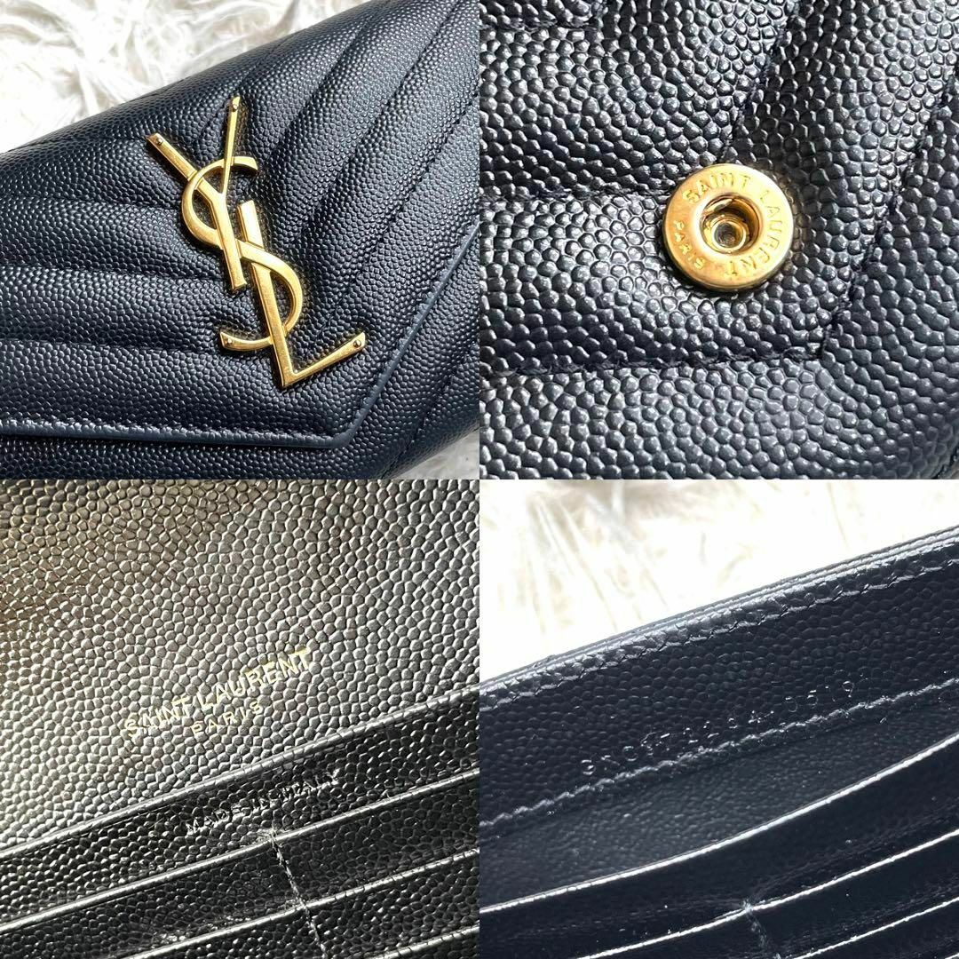 ⋟美品⋞ / YSL サンローラン カサンドラマテラッセラージフラップウォレット