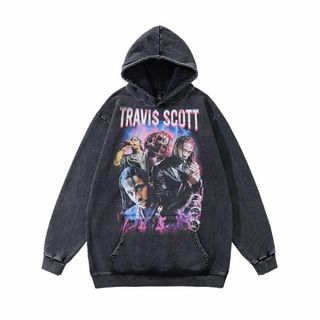 TRAVIS SCOTT　RAPスカル　ウォッシュ加工　パーカー　ブラック　XL