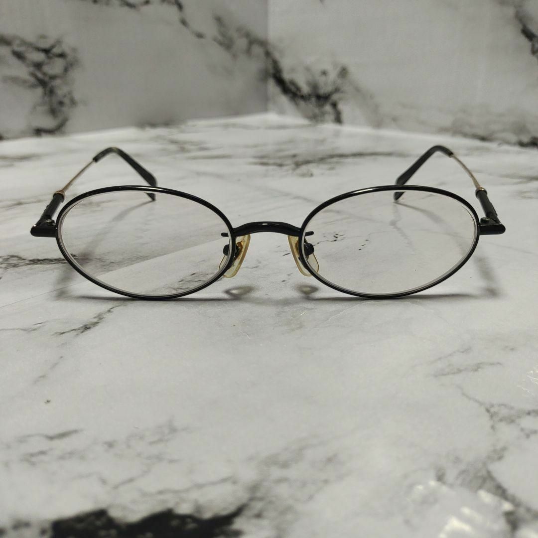 1928超美品 バーバリーズ メガネ 眼鏡 度強 5202 マーブル模様 黒-