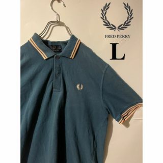 フレッドペリー(FRED PERRY)のフレッドペリー ポロシャツ ブルー ピンク オーバーサイズ(ポロシャツ)