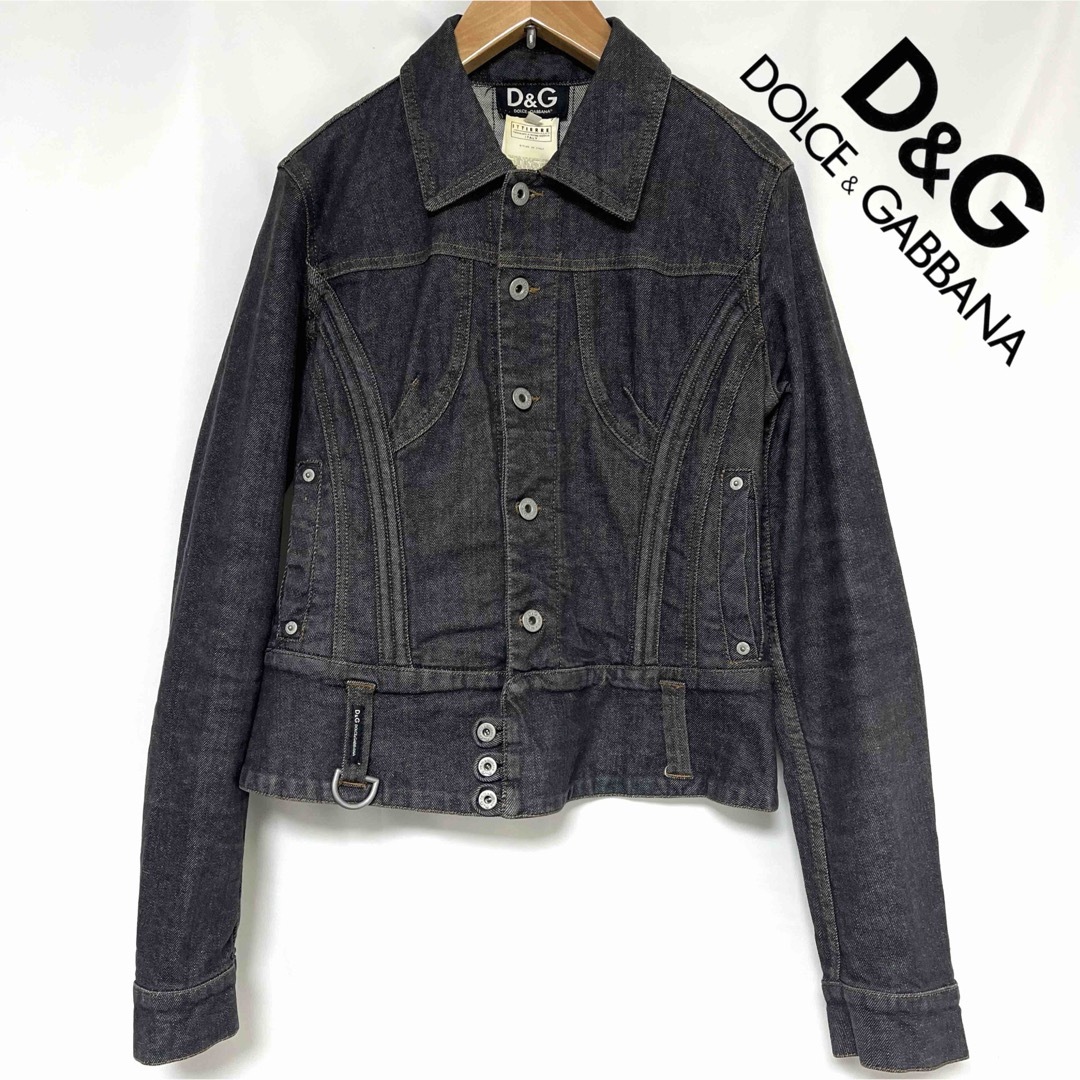 D&G   D&G バッグジップデザイン デニムジャケット ブラックデニム Sの