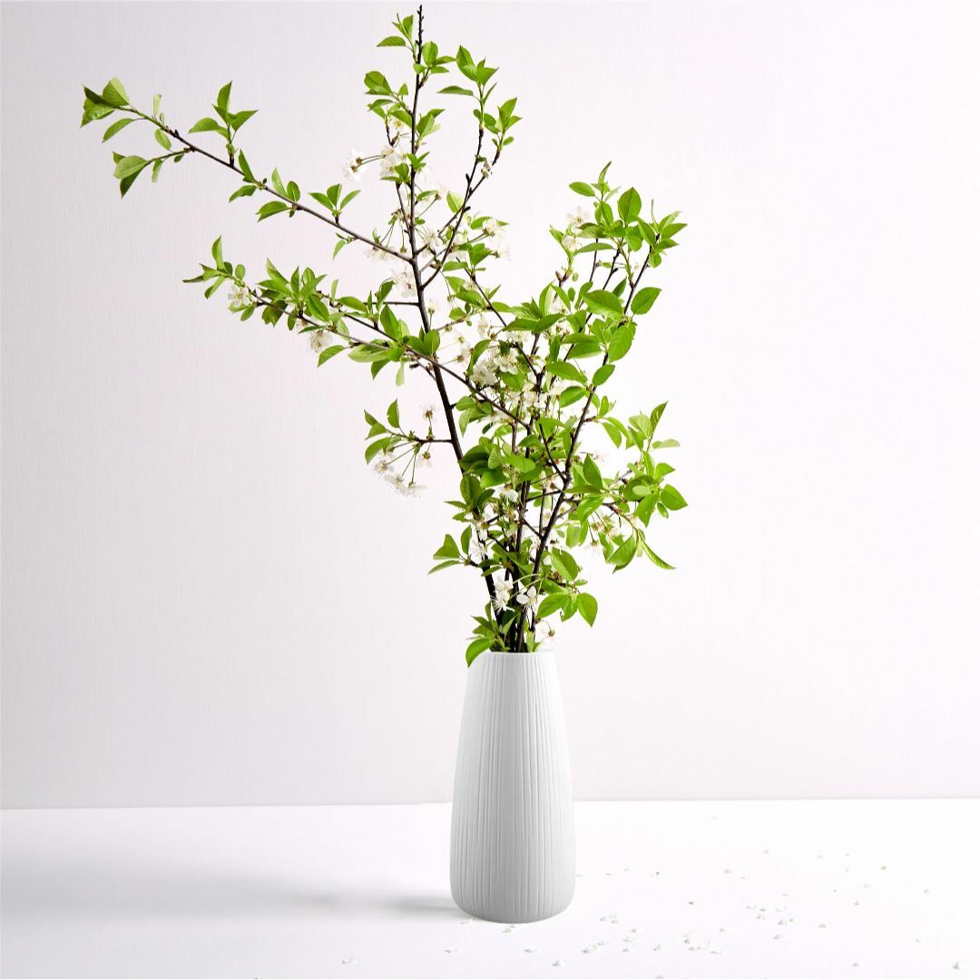 Glanz Design 花瓶 おしゃれ 白 フラワーベース 22cm 陶器 セ
