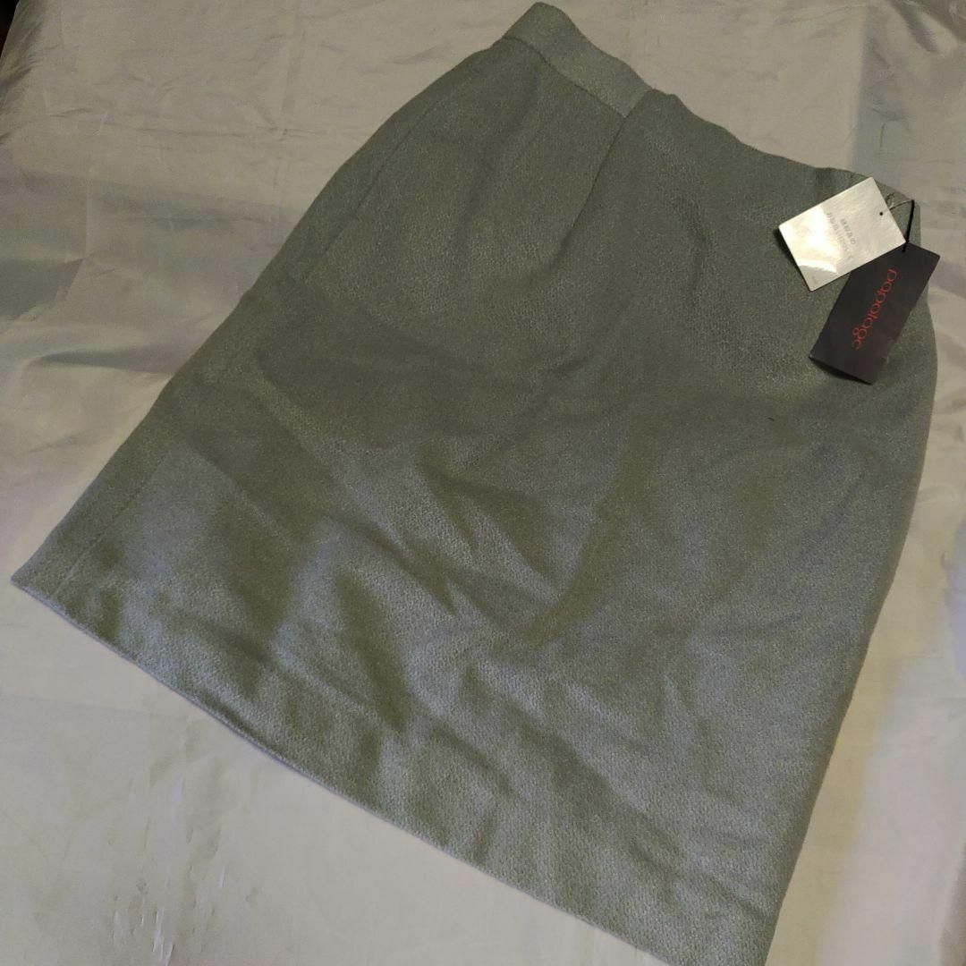 1860未使用・タグ付き　パポタージュ　スカート　シルク混　リス刺繍　グリーン