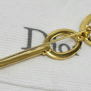 【美品】Christian Dior ブローチ ロング オーバル