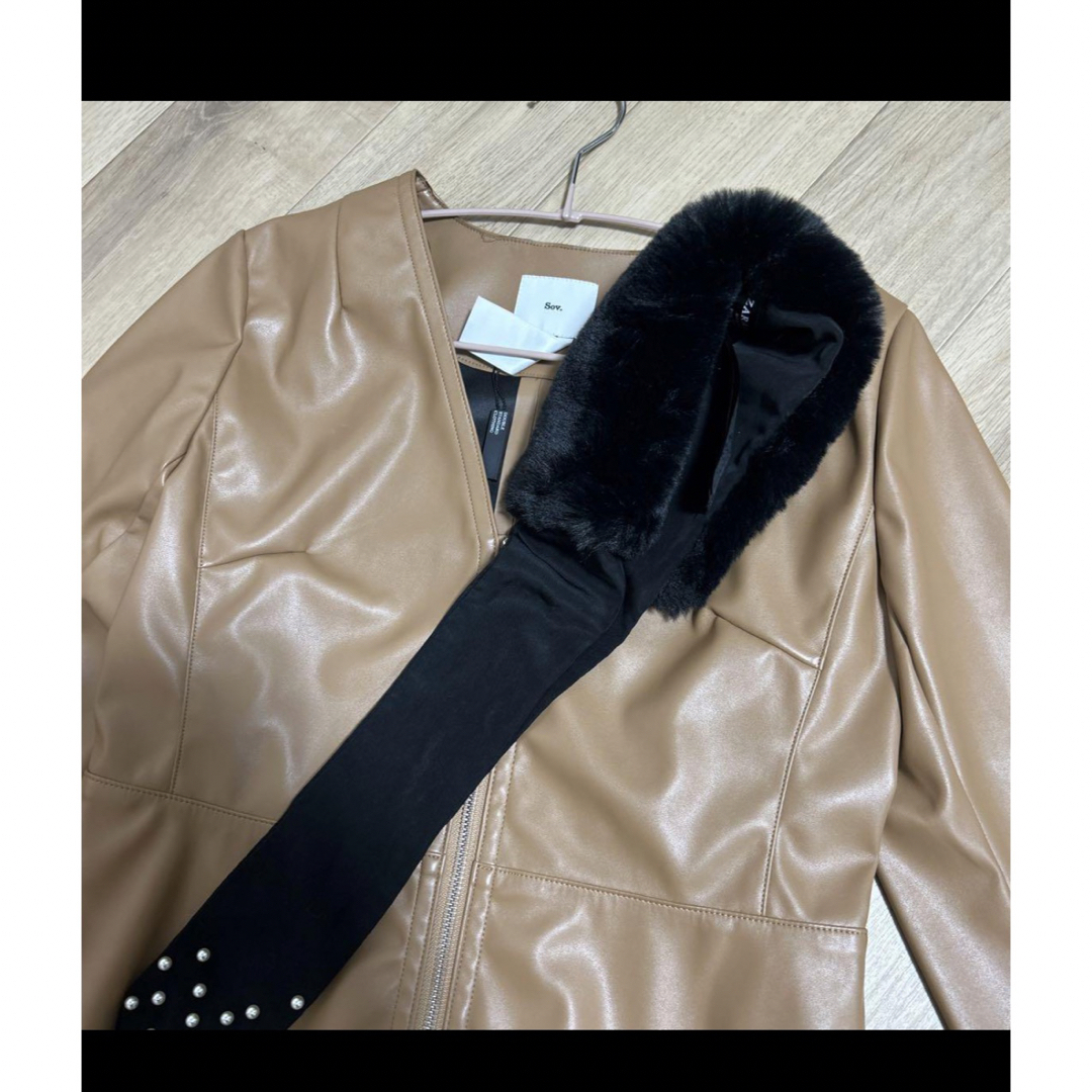 ZARA(ザラ)のザラ　リボン付きティペット レディースのファッション小物(マフラー/ショール)の商品写真