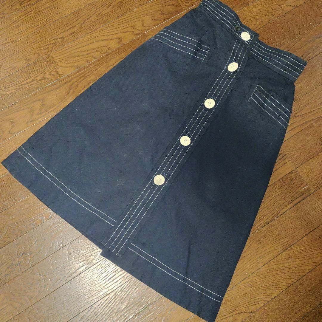 1868超美品　イヴサンローラン　巻きスカート　カジュアル　ネイビー　デニム風