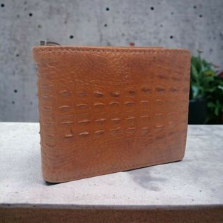 マネークリップの通販 68点(ハンドメイド) | お得な新品・中古・未 ... AT13 本革 クロコダイル 二つ折りマネークリップウォレット 腹ブラックb32