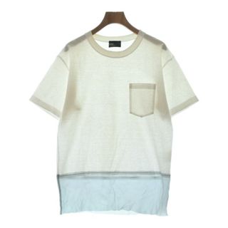 カラー(kolor)のkolor カラー Tシャツ・カットソー 1(S位) 白xブルーグレー 【古着】【中古】(Tシャツ/カットソー(半袖/袖なし))