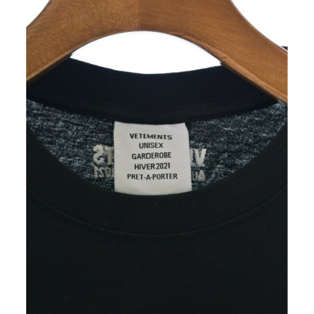 VETEMENTS(ヴェトモン)のVETEMENTS ヴェトモン Tシャツ・カットソー S 黒 【古着】【中古】 メンズのトップス(Tシャツ/カットソー(半袖/袖なし))の商品写真