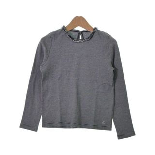 プチバトー(PETIT BATEAU)のPETIT BATEAU Tシャツ・カットソー 140 黒x白(ボーダー) 【古着】【中古】(Tシャツ/カットソー)